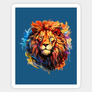 Majestic Magical Lion Face, Watercolor Dreams Magnet